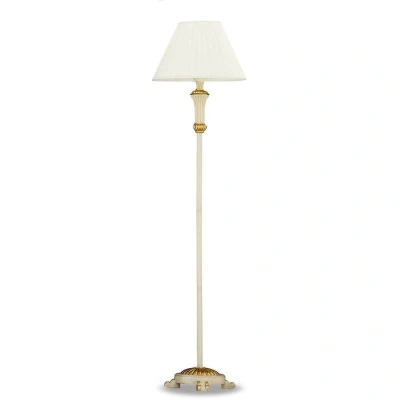 Image of Firenze 1 Light Floor Lamp Gold, Ivory, E27