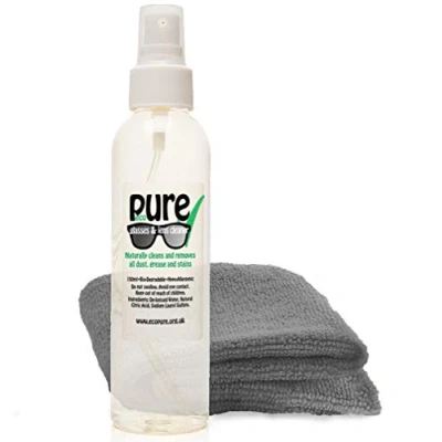 Image of Glasses &amp; Lens Cleaning Kit 150ml. Contains Only Natural Ingredients. Gently Cleans All dust, Dirt, Marks and Stains from Spectacles, Sun Reading Without harming The Coating.