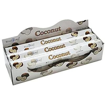 Image of STAMFORD INC. 37140 Coconut Incense Sticks, 20 Sticks x 6 Packs