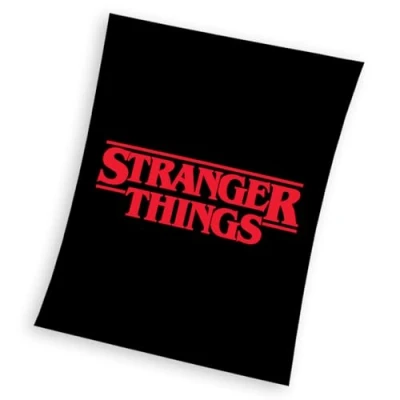 Image of Stranger Things Logo Fleece Throw Blanket Soft Naptime Cozy for Bed, Couch, Chair &amp; Baby Bed Plush Adults, Teens, Kids, Children, Toddlers