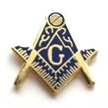 Image of EMBLEMS GIFTS NEW MASONIC FREEMASON CREST &amp; G GOLD ENAMEL LAPEL PIN BADGE