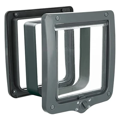 Image of Trixie 4 Way Cat Flap with Tunnel, Grey, 660 g
