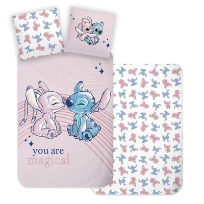 Image of Brandmac Stitch &amp; Angel Bedding Set for Baby or Junior Bed, 100% Cotton and Reversible, Duvet Cover 100 x 135 cm Pillowcase 40 60
