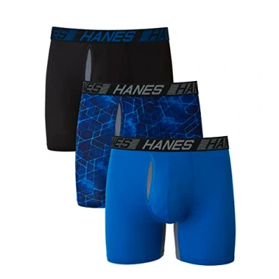 Image of Hanes Men&#039;s X Temp Total Support Pouch Boxer Brief, Anti Chafing, Moisture Wicking Underwear, Multi Pack, Regular Leg Marled, 3XL (Pack of 3)