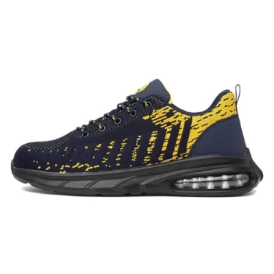 Image of EarthWorks Safety Cement Mens Navy &amp; Black Trainer Size 12 UK Blue