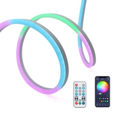 Image of G.W.S® LED Neon Strip Light 5M with IR Remote, RGBIC Multicolour, WiFi Smart APP Control, Works Alexa and Google Assistant, Music Sync, Room Mood Lighting