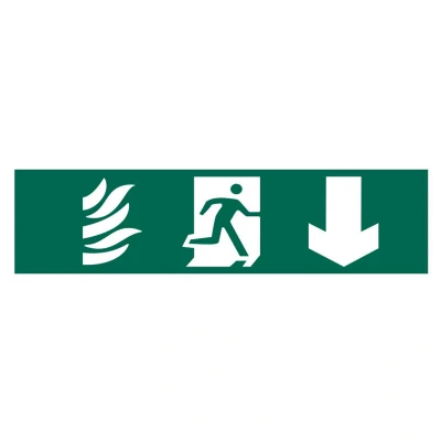 Image of Spectrum Industrial Running Man Arrow Down PVC (200 x 50mm)