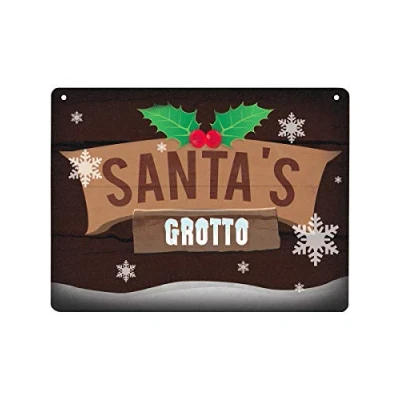Image of Grindstore Santa&#039;s Grotto Mini Hanging Tin Sign 20x15cm