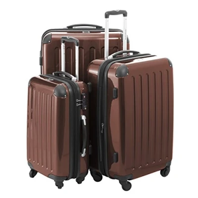 Image of HAUPTSTADTKOFFER Alex Set of 3 Hard side Luggages Trolley Suitces Expandable, TSA, (S, M &amp; L), brown