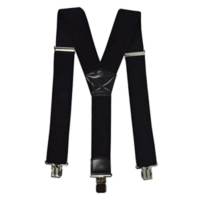 Image of Olata Men&#039;s Heavy Duty Y Shape Braces/Suspenders with Extra Wide Straps 5cm. Black