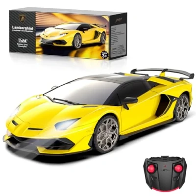 Image of AEROQUEST Lamborghini Remote Control Car, 1:24 Scale Electric Sport Racing Hobby Toy Car Model Vehicle for Boys Girls Birthday Gifts