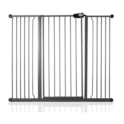 Image of Safetots Extra Tall Metal Safety Gate Pressure Fit, 133.2cm 140.8cm, Slate Grey, 104cm in Height, Stair Gate, Baby Easy Installation