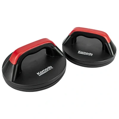 Image of KOMODO Rotating Press Up Bars Push Ups Handles Grips (Red)