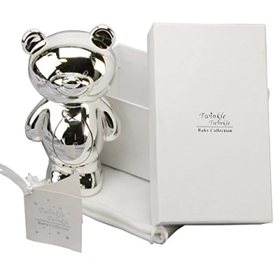 Image of Silver plated Bear Money Box