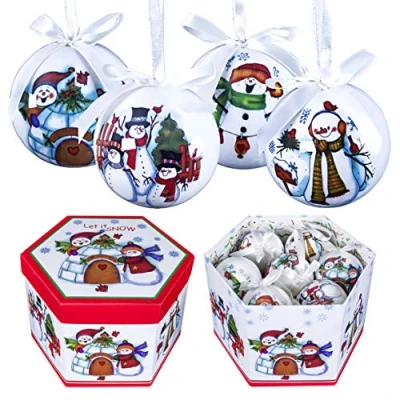 Image of Christmas Workshop 14pc Snowmen Decoupage Bauble