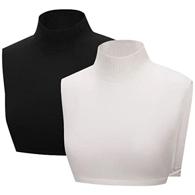 Image of LoudSung Detachable Sweater Bust Knitted Turtleneck Half Shirt Winter Fake Collar Elegant for Women Girls