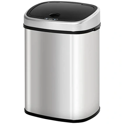Image of HOMCOM Stainless Steel Kitchen Sensor Dustbin Automatic Touchless Rubbish Garbage Waste Bin 48L Silver