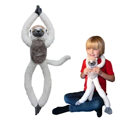 Image of EcoBuddiez Tree Huggers Sifaka from Deluxebase. 72cm Hanging soft toy made Recycled Plastic Bottles. Eco friendly and cuddly plush perfect gift for kids.
