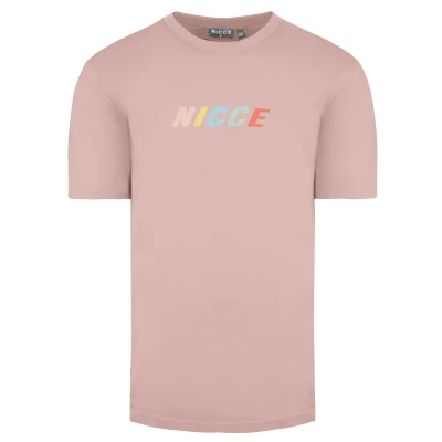 Image of Nicce Round Neck Short Sleeve Pink Mens Myriad T Shirt 211 1 09 0339