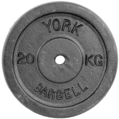 Image of York Fitness Single Cast Iron Plate Weight Home Gym Equipment Perfect for Bodybuilding Lifting 20kg