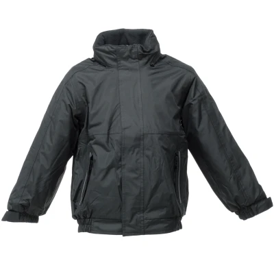 Image of Regatta Childrens Unisex Kids/Childrens Waterproof Windproof Dover Jacket (Black/Ash) Size 3 4Y