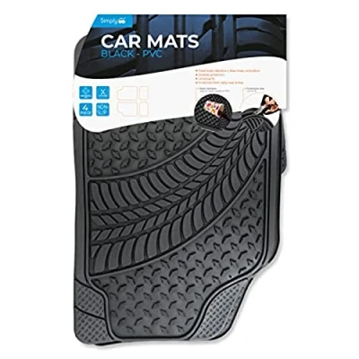 Image of 6x Simply PVC Black Universal Car Mats MR2006