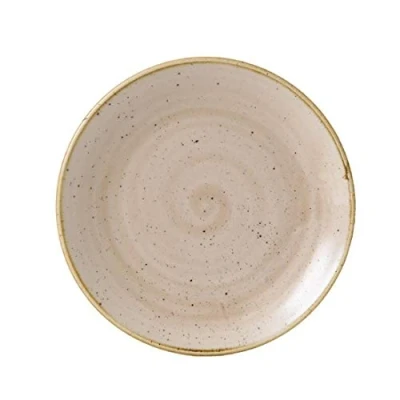 Image of 12x Churchill Stonecast Nutmeg Cream Evolve Coupe Plate 6.5&quot;