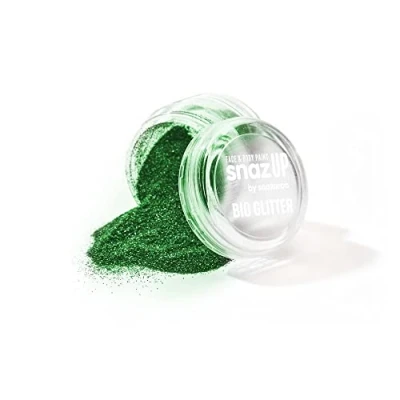 Image of Snazaroo Bio Glitter Face and Body Paint, Biodegradable Fine Gliter,Green Colour, 5g
