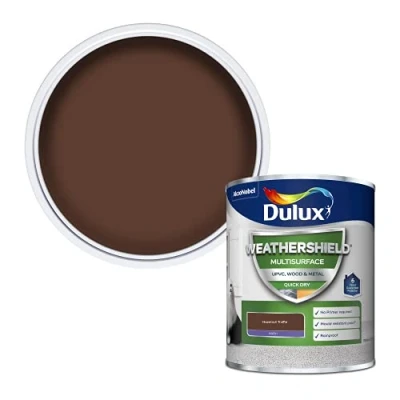 Image of Dulux 5362502 Weathershield Multi Surface Paint Hazelnut Truffle 750ML