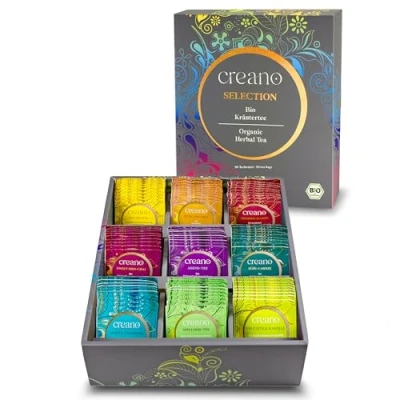 Image of Creano Organic Herbal Tea Gift Set &quot;Organic Tea&quot; 90 Bags in 9 Different Varieties 180g*