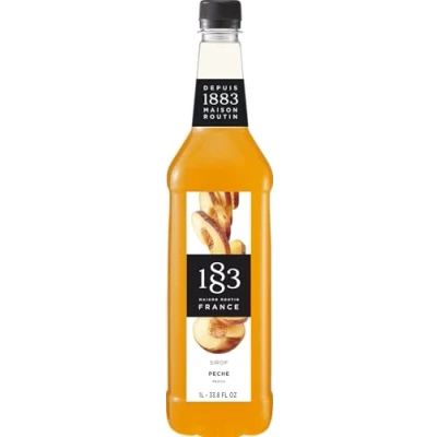 Image of 1883 Maison Routin Premium Peach Syrup for Cocktails, Mocktails &amp; Iced Tea PET 1L