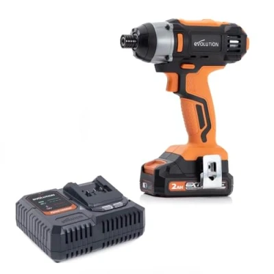 Image of Evolution Power Tools R180IDR Li Cordless Impact Driver 18v Ion EXT Electric Screwdriver Drill, Variable Speed and LED Light, Compatible with Erbauer System Battery &amp; Charger Included