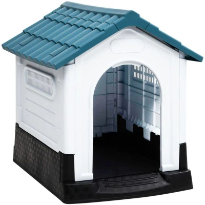 Image of vidaXL Dog House Blue 57x68x66 cm Polypropylene