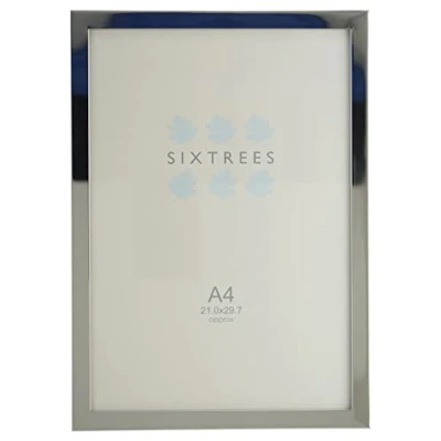Image of Sixtrees Elite 2 120 A4 Square Edge Silver Plated Photo Frame.