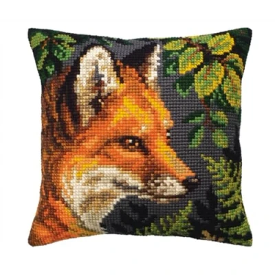 Image of DIY Latch Hook Kits Fox Animal Carpet Cushion Pillowcase Craft Kit,Latch Embroidery for Adults and Beginners 17x17in