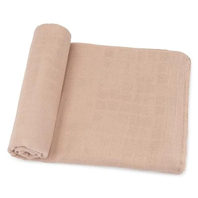 Image of Comfy Cubs Muslin Baby Blanket for Newborn, Swaddle Blanket, Neutral Receiving Boys and Girls (Blush)