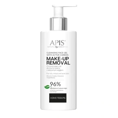 Image of Apis Oczyszczajacy Żel do Mycia Twarzy z Aktywnym Węglem dla Cery Tłustej i Mieszanej 300ml
