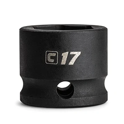 Image of Capri Tools 17 mm Stubby Impact Socket, 3/8 in. Drive, 6 Point, Metric