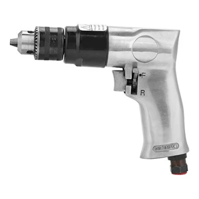 Image of 3/8 Inch High Speed Pneumatic Drill Reversible Rotation Air Tool Right Angle for Drilling Idle ​​1700rpm with Socket Wrench