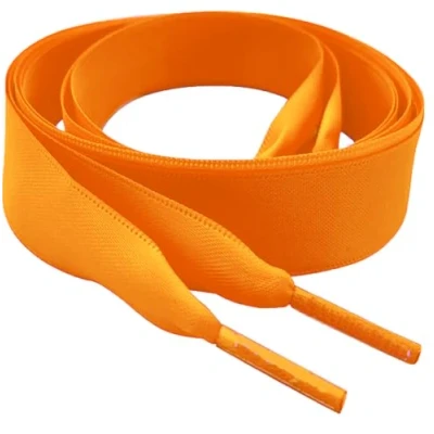 Image of My Ribbon laces 120cm/47 long Orange Flat Satin Shoelaces for Adults &amp; Kids Trainer, Sneaker, Shoes, Boot shoe …
