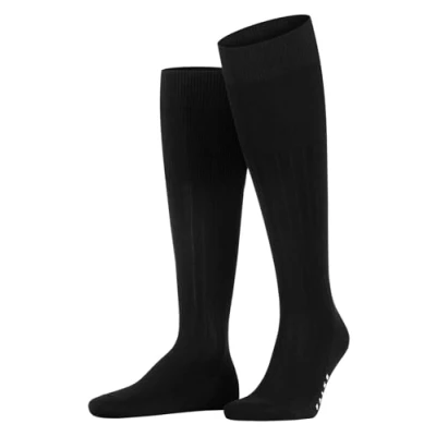 Image of 1 Pair Black Milano 97% Cotton Knee High Socks Men&#039;s 10 11 Mens Falke