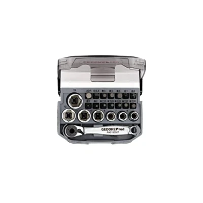 Image of GEDORE red bit ratchet set, 23 piece, set with holder and screwdriver inserts, 1/4&quot;, 6.3 mm, R49005023