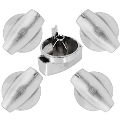 Image of Belling Genuine Hob Hotplate Control Knob Switch (Silver / Chrome Pack of 4)