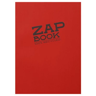 Image of Clairefontaine Ref 3354C Recycled Zap Book (160 Pages) A4 (297 x 210mm) Size, 80gsm Paper, Acid Free, pH Neutral Assorted Bright Colours (Pack of 5)