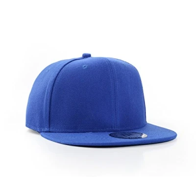 Image of True Heads Plain Flat Peak Snapback Baseball Cap Royal Blue