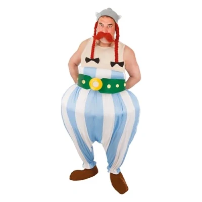 Image of Chaks CS964192/L asterix Licensed Obelix Costume 5 Pieces, Cartoon, Green, L
