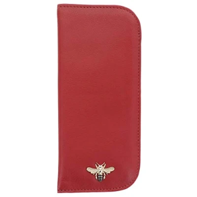 Image of Mala Leather Mason Collection Soft Slim Glasses Case 5155_27 Red