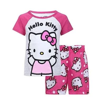 Image of Hello Kitty Girls T Shirt and Short Set for Infant, Toddler, Little Big Pink, 4 Years