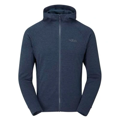 Image of Rab Men&#039;s Nexus Hoody Full Zip Lightweight Fleece Jacket for Trekking &amp; Climbing Deep Ink XX Large