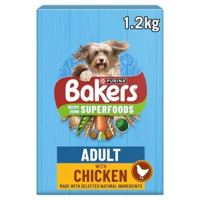 Image of BAKERS Chicken with Vegetables Dry Dog Food 1.2kg (Pack of 5)